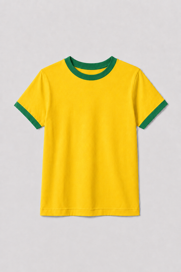 Camiseta Brasil 100% Algodão - Amarelo