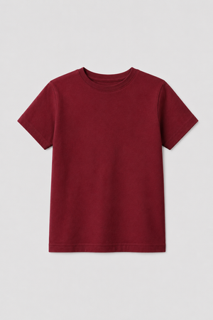 Camiseta Infantil 100% Algodão - Bordô