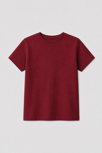 Camiseta Infantil 100% Algodão - Bordô