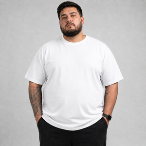 Camiseta Básica Plus Size 100% Algodão - Branco
