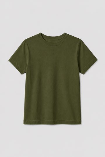 Camiseta Infantil 100% Algodão - Verde Militar