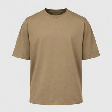 Camiseta Oversized Tecido Suedine - Caqui
