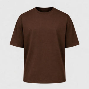 Camiseta Oversized Tecido Suedine - Marrom